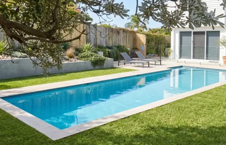 Custom concrete swimming pool built by Monsoon Pools on the Sunshine Coast