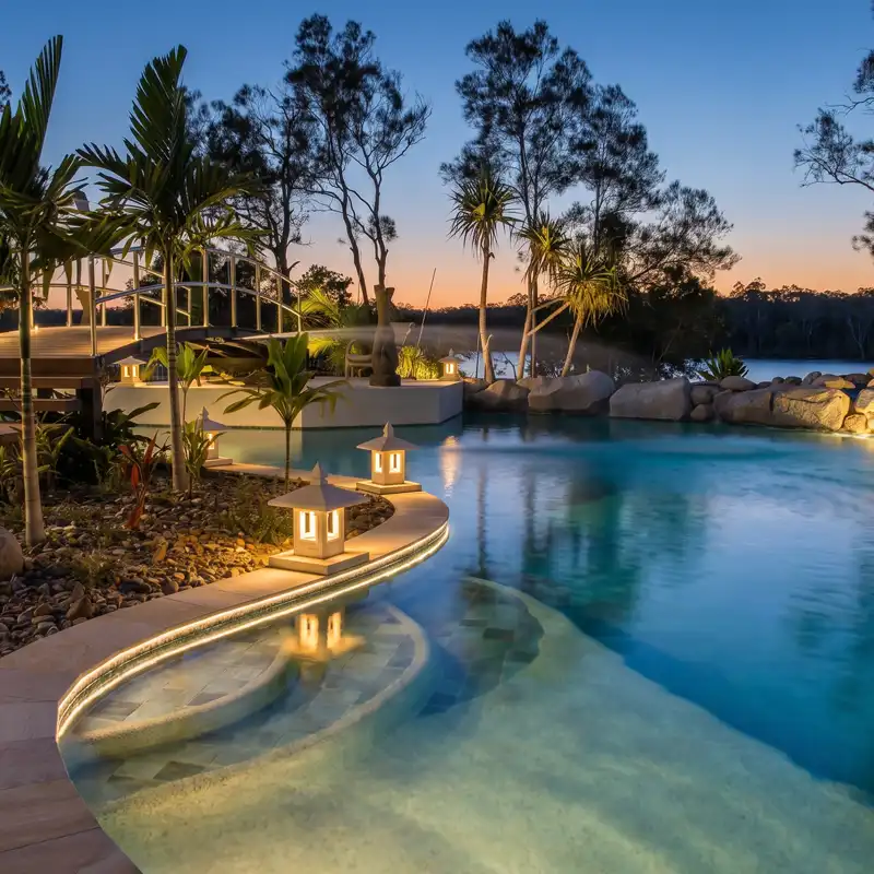 Commercial concrete pool at Makepeace Island by Monsoon Pools